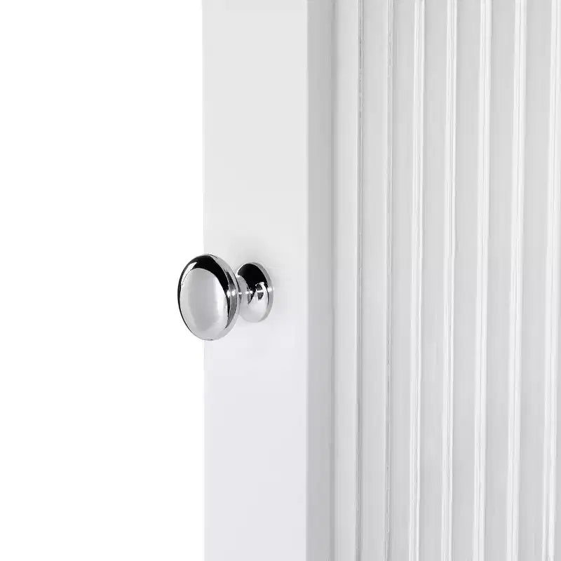 Meuble de rangement étroit pour salle de bain et buanderie à porte simple avec étagères réglables - Blanc