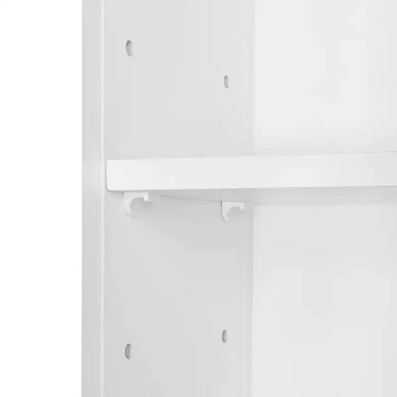 Meuble de rangement étroit pour salle de bain et buanderie à porte simple avec étagères réglables - Blanc