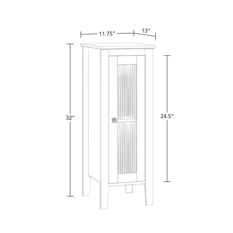 Meuble de rangement étroit pour salle de bain et buanderie à porte simple avec étagères réglables - Blanc