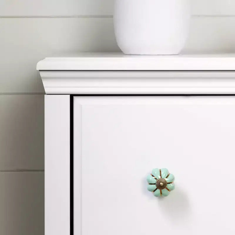 Commode pour enfant à 3 tiroirs avec paniers Blanc pur - Style Ferme, Rangement pour tout-petit