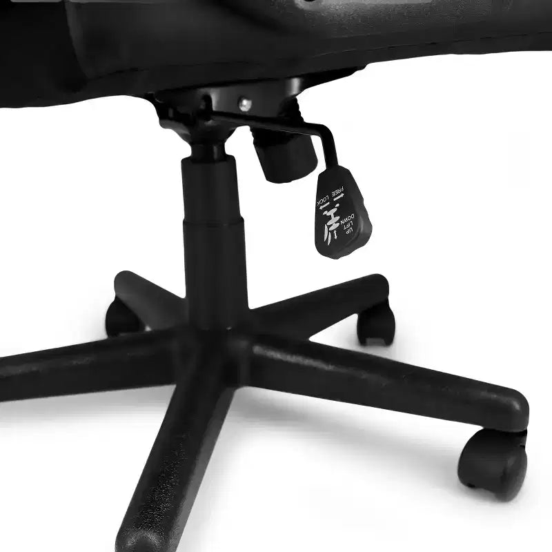Chaise de bureau mi-haute réglable en similicuir noir