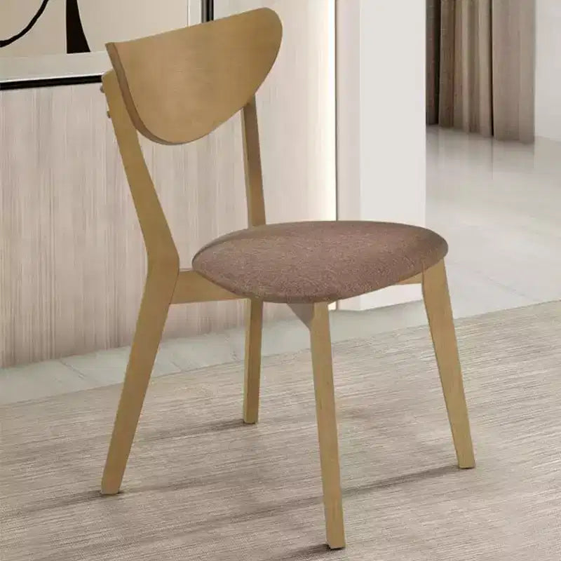Lot de 2 chaises de salle à manger rembourrées, noyer clair et marron, style Mid-Century Modern