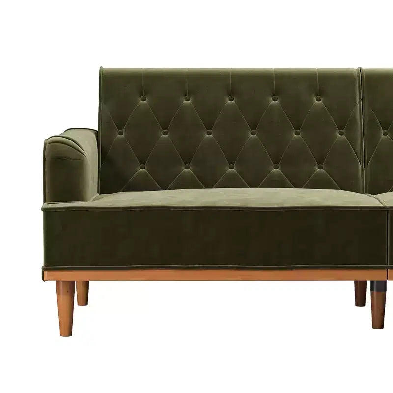 Canapé-lit futon vintage à ressorts, 3 places, dossier réglable séparément, coussin à ressorts ensachés