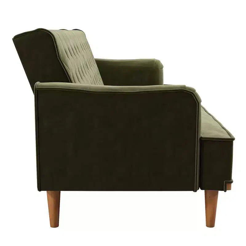 Canapé-lit futon vintage à ressorts, 3 places, dossier réglable séparément, coussin à ressorts ensachés