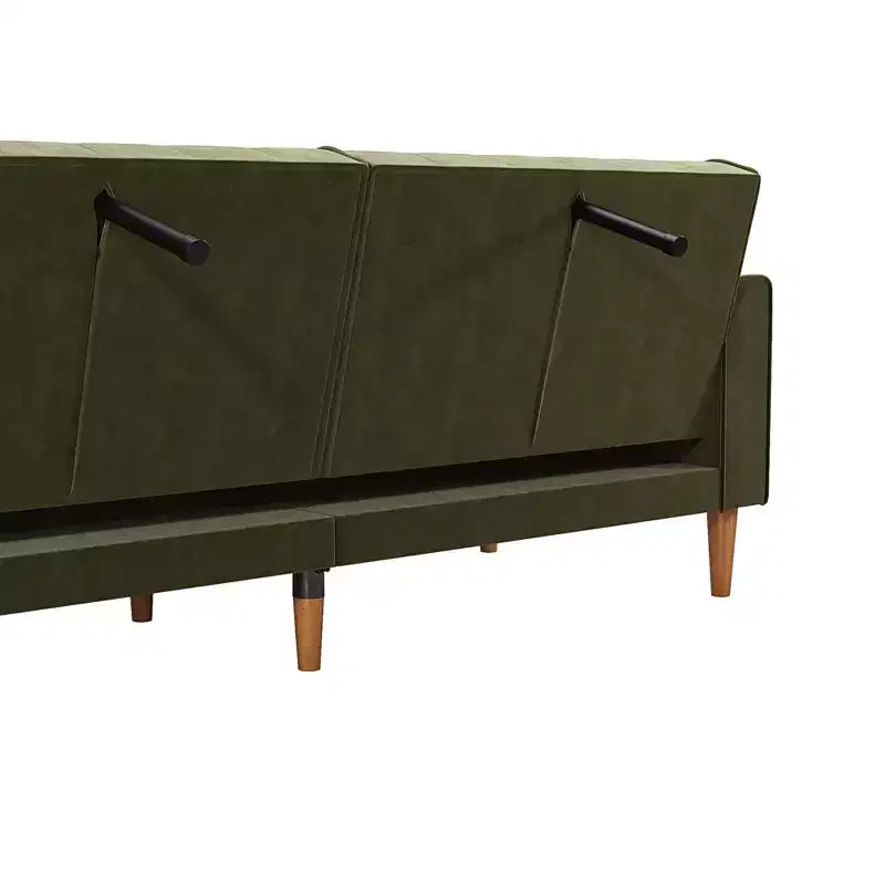 Canapé-lit futon vintage à ressorts, 3 places, dossier réglable séparément, coussin à ressorts ensachés