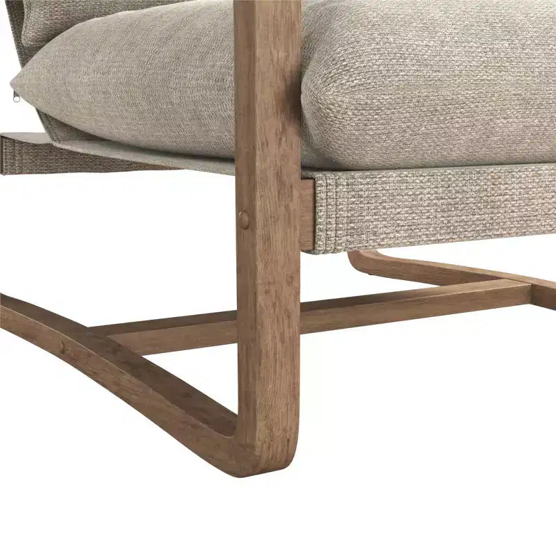 Chaise d'appoint en tissu rembourré à lanières