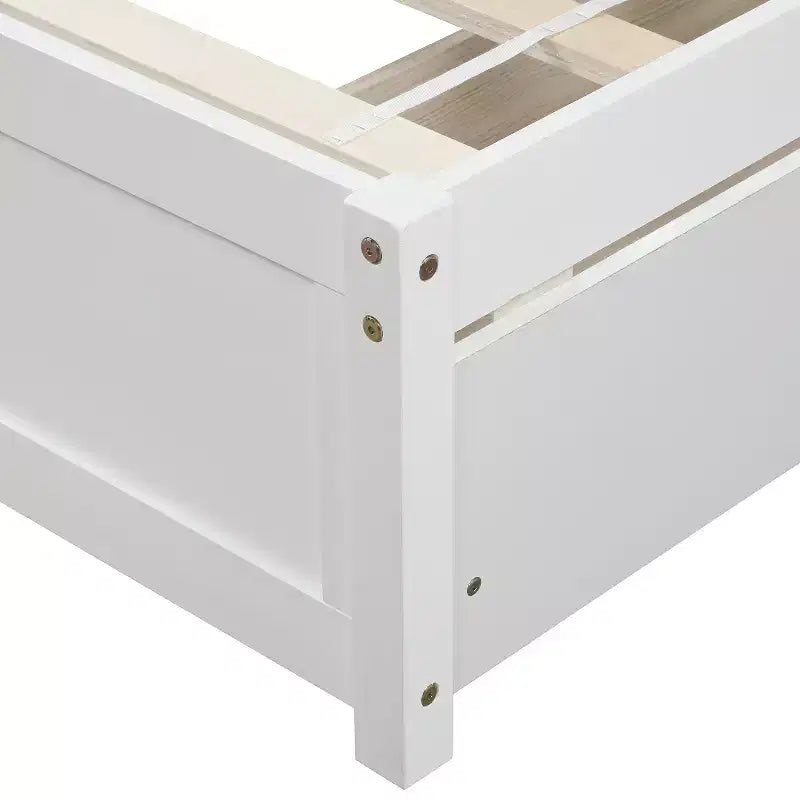 Lit plateforme de taille simple avec deux tiroirs et une tête de lit
