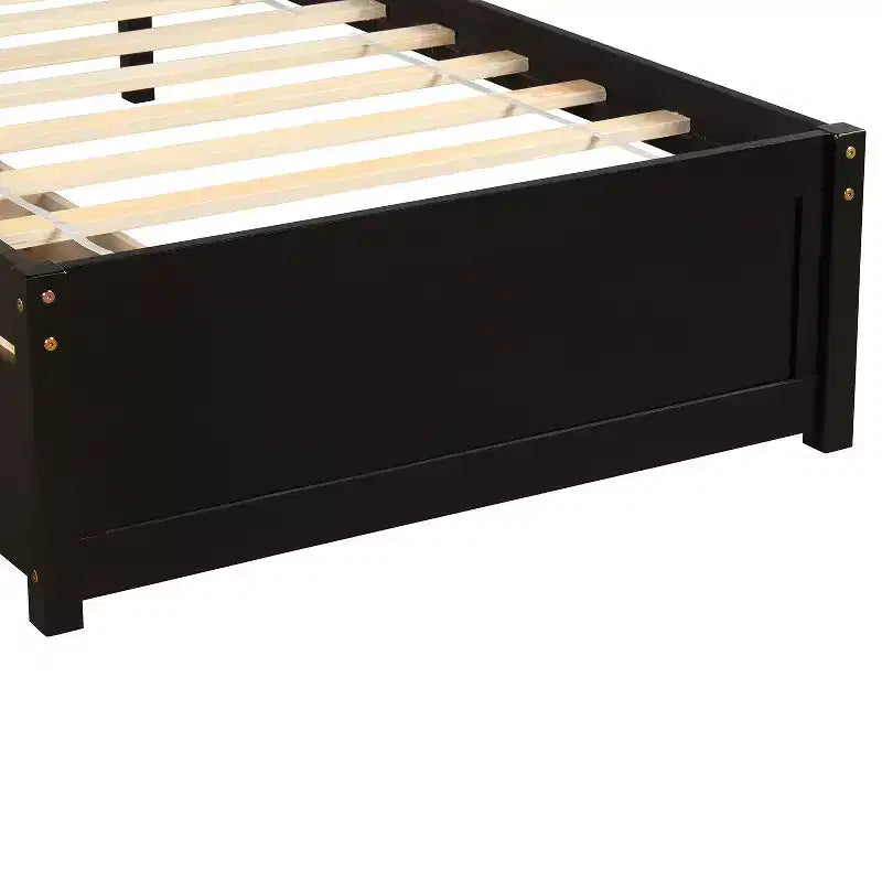 Lit plateforme de taille simple avec deux tiroirs et une tête de lit