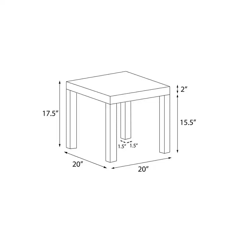 Table d'appoint Parsons - Stratifié PVC, Design Minimaliste
