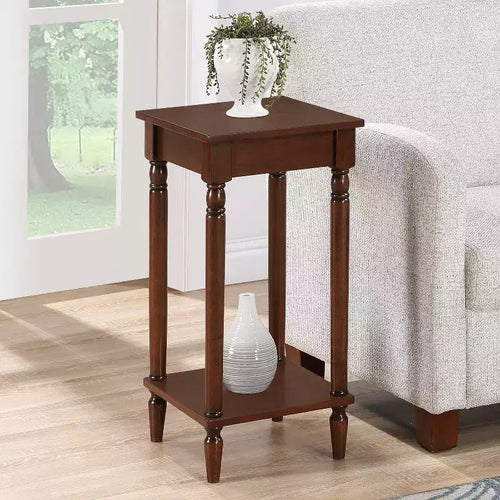Table d'appoint rectangulaire 1 pièce en bois marron, hauteur 28 po