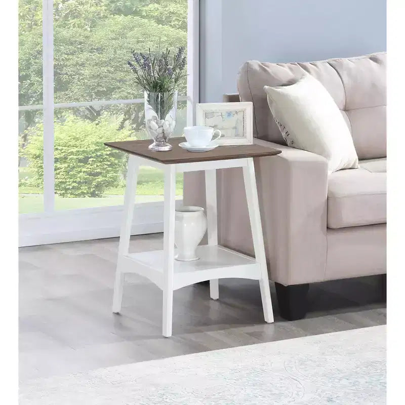 Table d'appoint rectangulaire en bois blanc de 61 cm de haut - 1 pièce