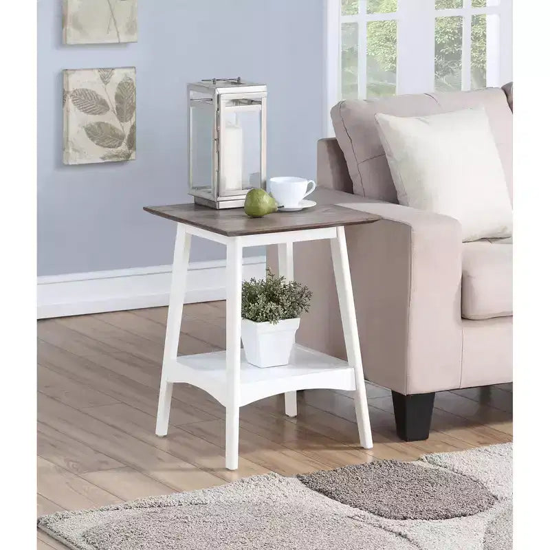 Table d'appoint rectangulaire en bois blanc de 61 cm de haut - 1 pièce