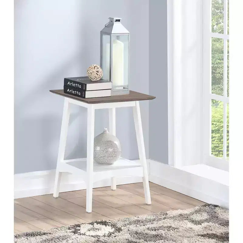 Table d'appoint rectangulaire en bois blanc de 61 cm de haut - 1 pièce
