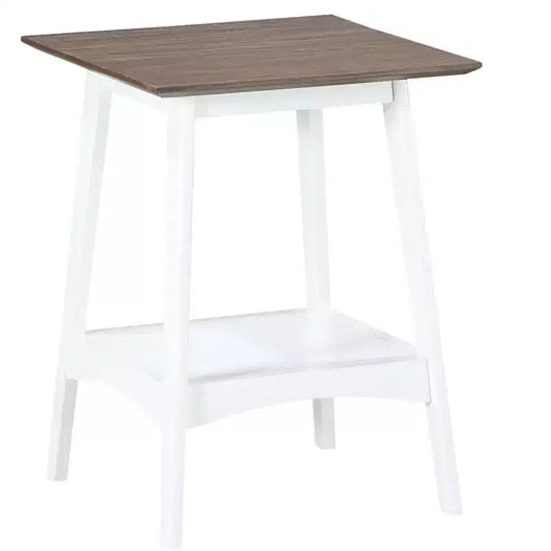 Table d'appoint rectangulaire en bois blanc de 61 cm de haut - 1 pièce