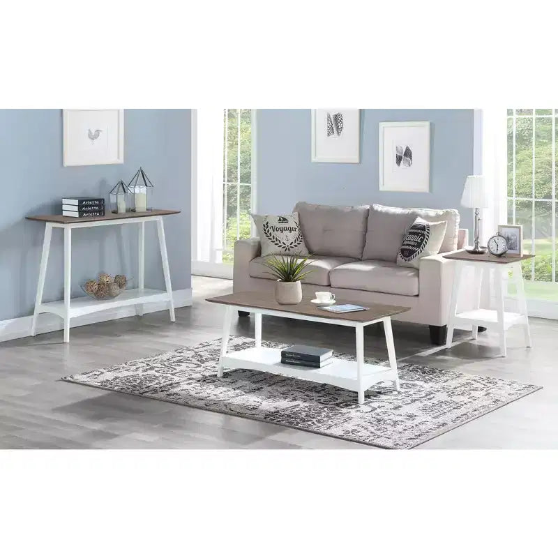 Table d'appoint rectangulaire en bois blanc de 61 cm de haut - 1 pièce