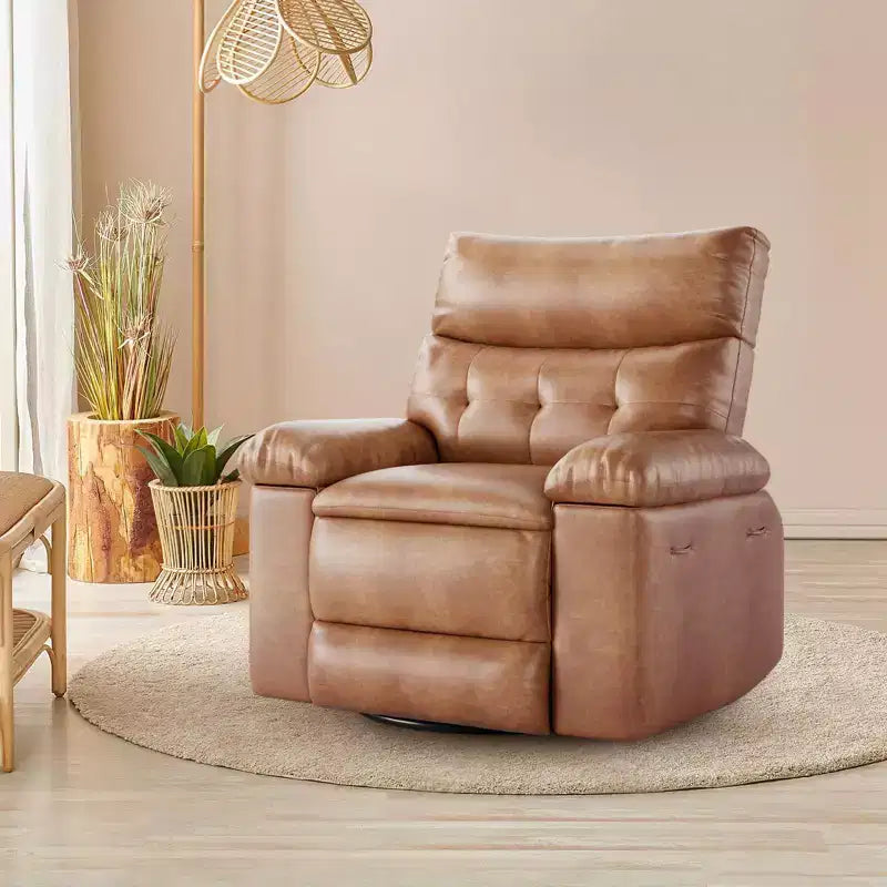 Fauteuil inclinable, pivotant et berçant extra-large avec massage, planeur rembourré