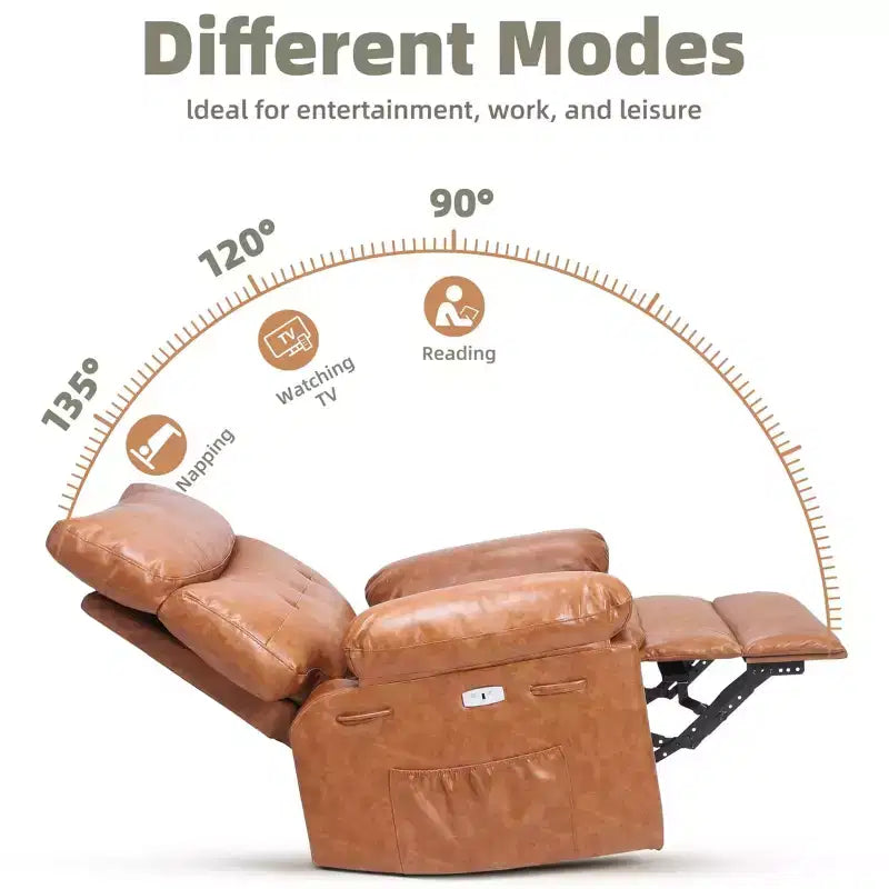 Fauteuil inclinable, pivotant et berçant extra-large avec massage, planeur rembourré