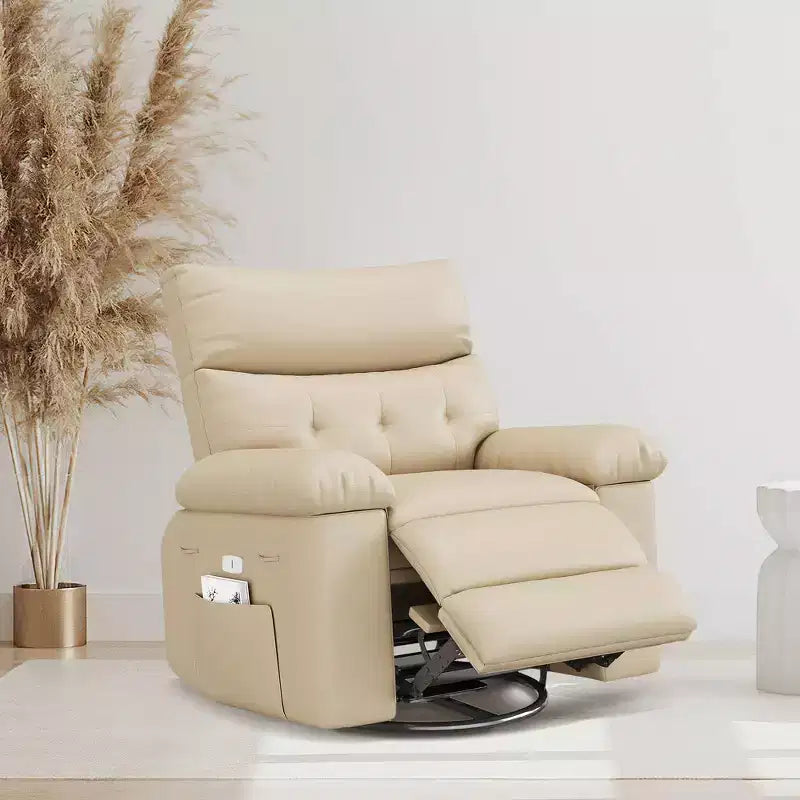 Fauteuil inclinable, pivotant et berçant extra-large avec massage, planeur rembourré