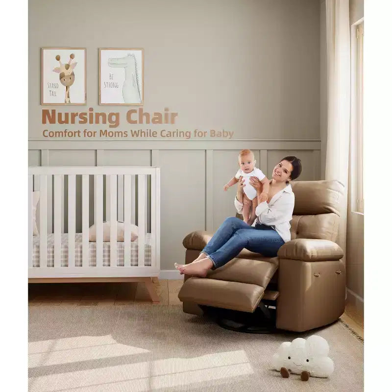 Fauteuil inclinable, pivotant et berçant extra-large avec massage, planeur rembourré