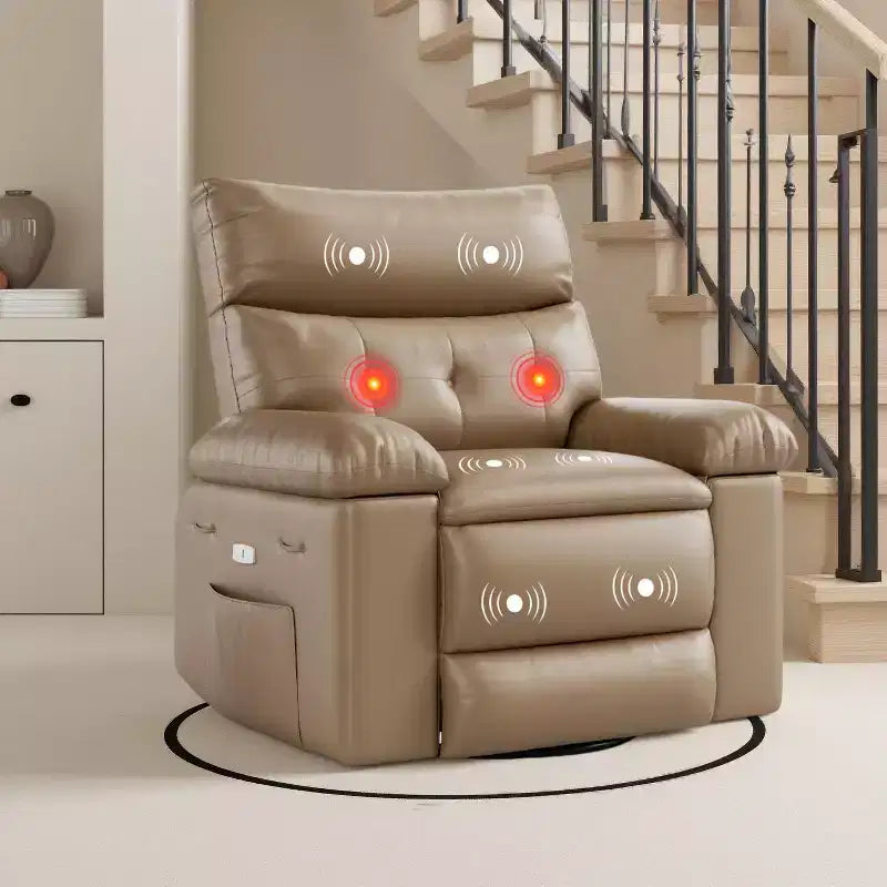 Fauteuil inclinable, pivotant et berçant extra-large avec massage, planeur rembourré