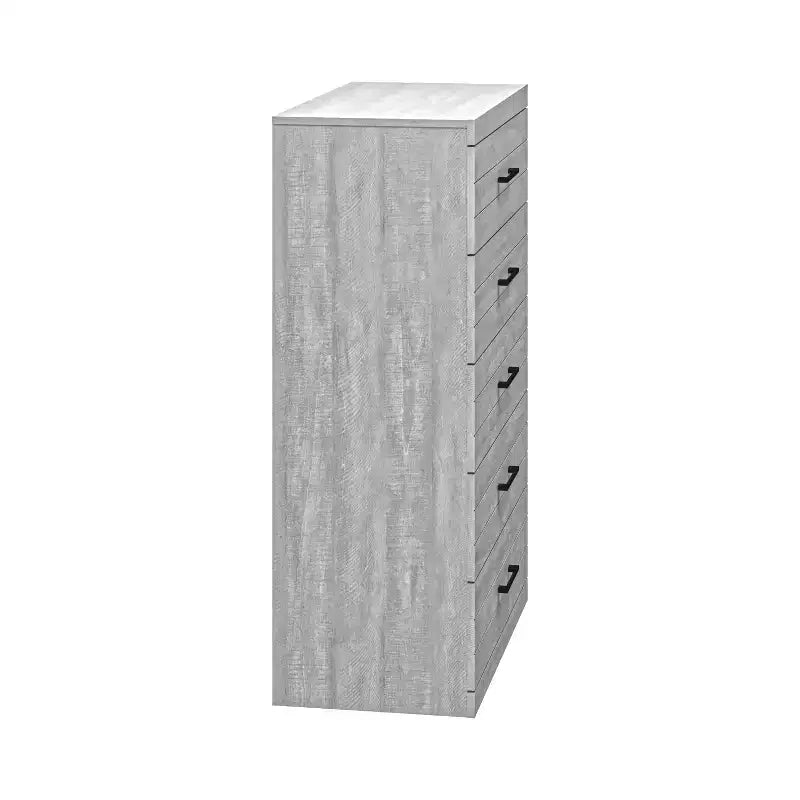 Commode 5 tiroirs avec verrouillage de sécurité, Chêne gris poussiéreux
