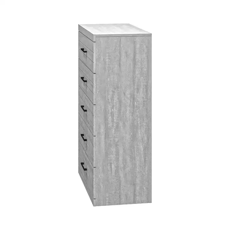 Commode 5 tiroirs avec verrouillage de sécurité, Chêne gris poussiéreux