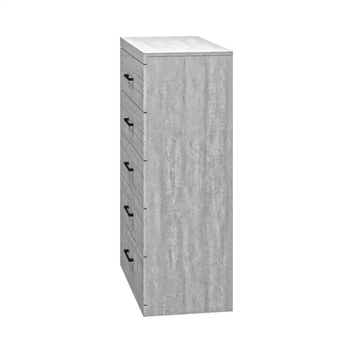 Commode 5 tiroirs avec verrouillage de sécurité, Chêne gris poussiéreux