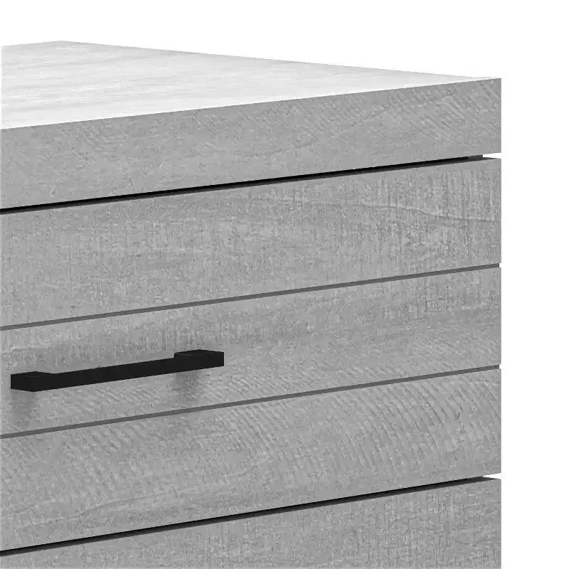 Commode 5 tiroirs avec verrouillage de sécurité, Chêne gris poussiéreux