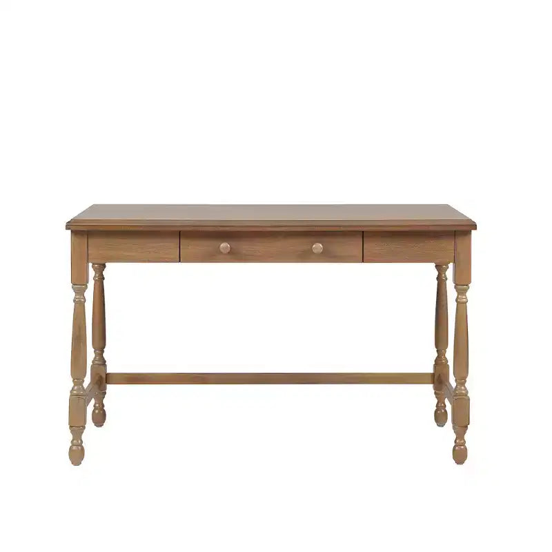 Bureau en bois traditionnel avec 1 tiroir, finition en bois recyclé