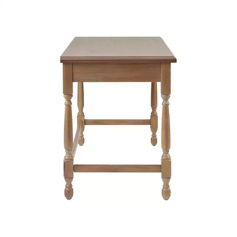 Bureau en bois traditionnel avec 1 tiroir, finition en bois recyclé