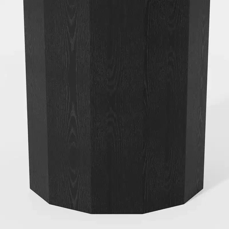Table de salle à manger ronde en bois massif de 60" pour 6-8 personnes, piètement cylindrique, couleur naturelle
