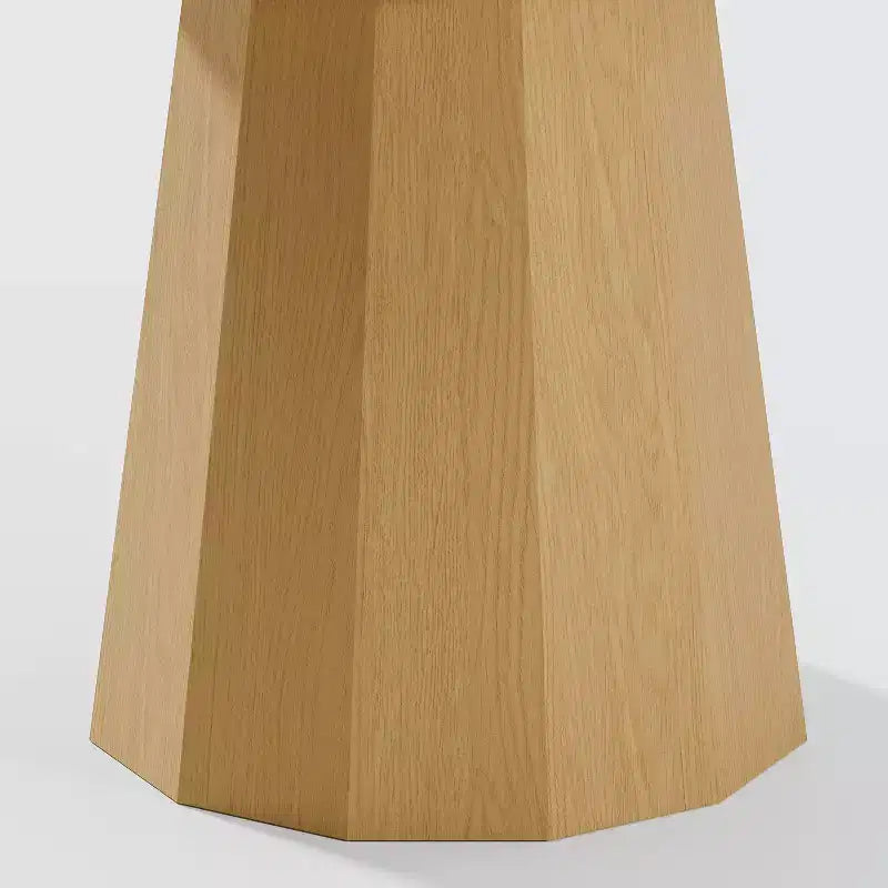 Table à manger ronde 60" en bois massif pour 6-8 personnes, piètement conique, naturelle
