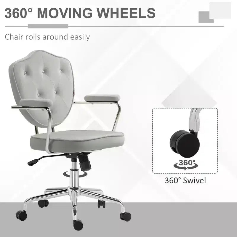 Chaise de vanité rembourrée avec hauteur réglable, chaise pivotante pour bureau à domicile, étude, salle de lecture