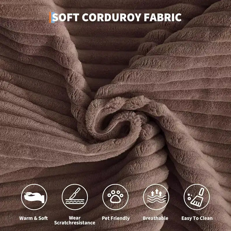 Canapé-lit convertible 200 cm avec oreillers, canapé de sol 5-en-1 en velours côtelé, causeuse matelas pliant avec cadre à forme fixe, aucun assemblage requis