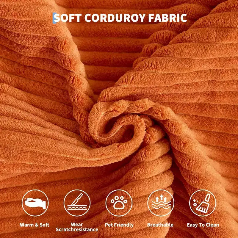 Canapé-lit convertible 200 cm avec oreillers, canapé de sol 5-en-1 en velours côtelé, causeuse matelas pliant avec cadre à forme fixe, aucun assemblage requis
