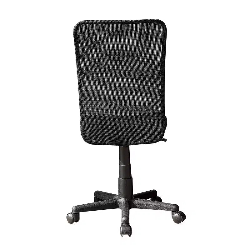 Chaise de bureau sans accoudoirs, Chaise de bureau en maille avec hauteur réglable et roulettes universelles, Chaise confortable pour bureau et maison, Noir