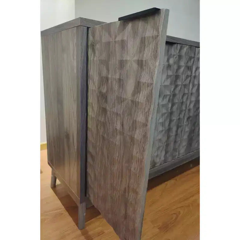 Meuble buffet moderne, buffet avec 4 portes élégantes au design géométrique, armoire de rangement pour salon, bureau, cuisine