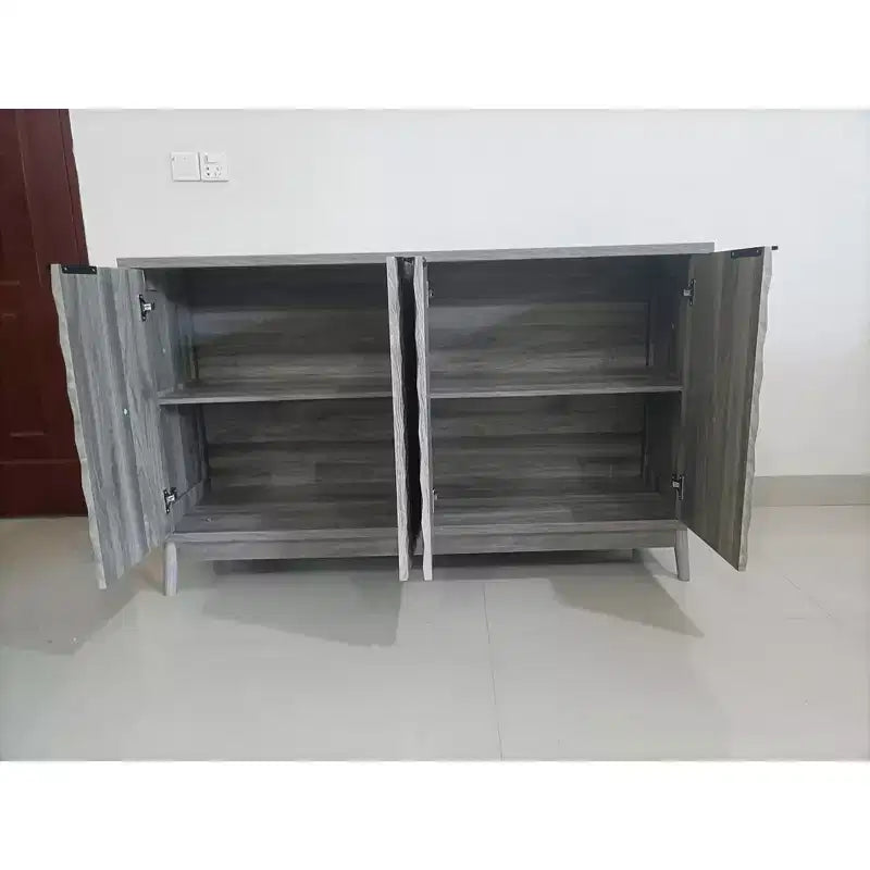 Meuble buffet moderne, buffet avec 4 portes élégantes au design géométrique, armoire de rangement pour salon, bureau, cuisine