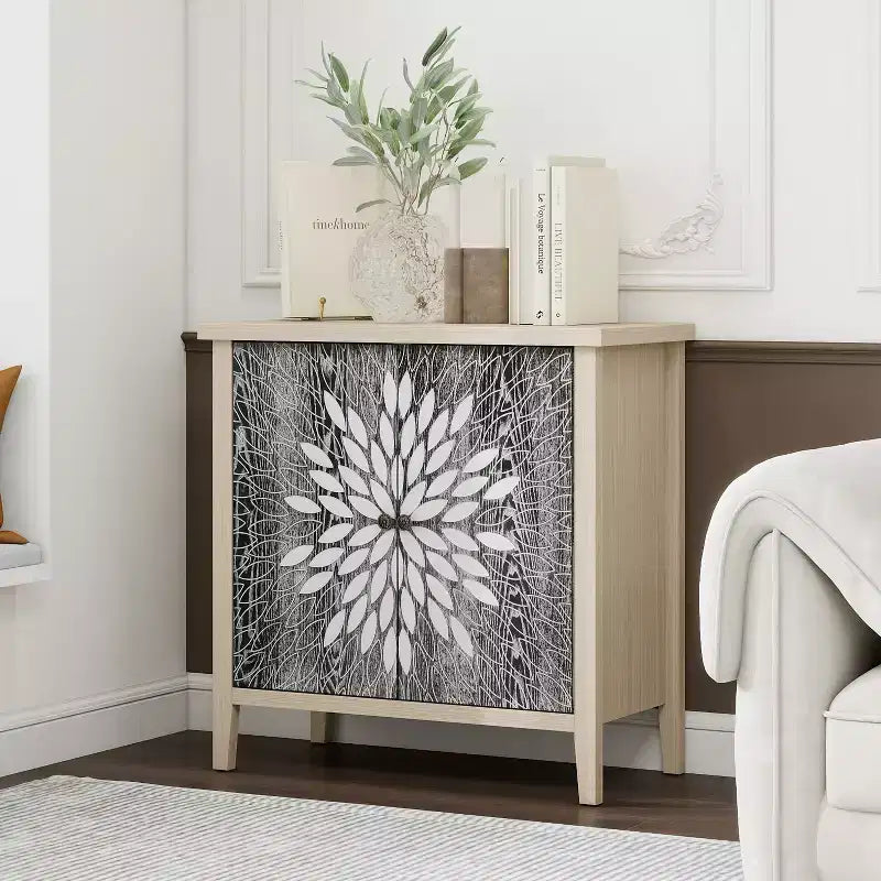 Meuble d'appoint moderne, buffet avec quatre portes à motifs sculptés, meuble de rangement pour cuisine, salle à manger, entrée