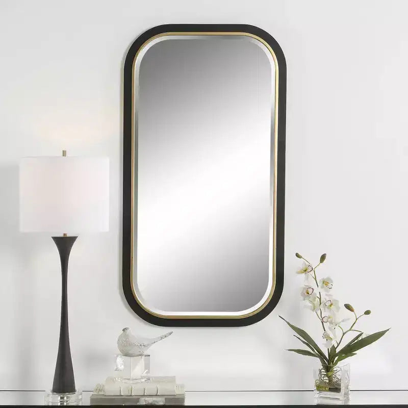 Miroir mural rectangulaire Or noir 23 1/4 x 43 1/4