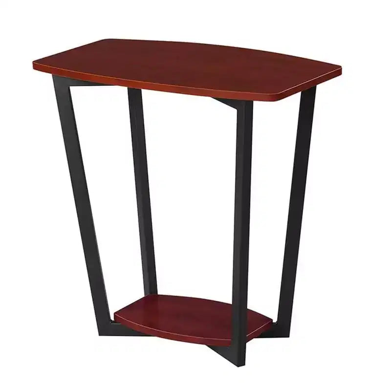 Table d'appoint rectangulaire industrielle en métal avec étagère inférieure - Grise
