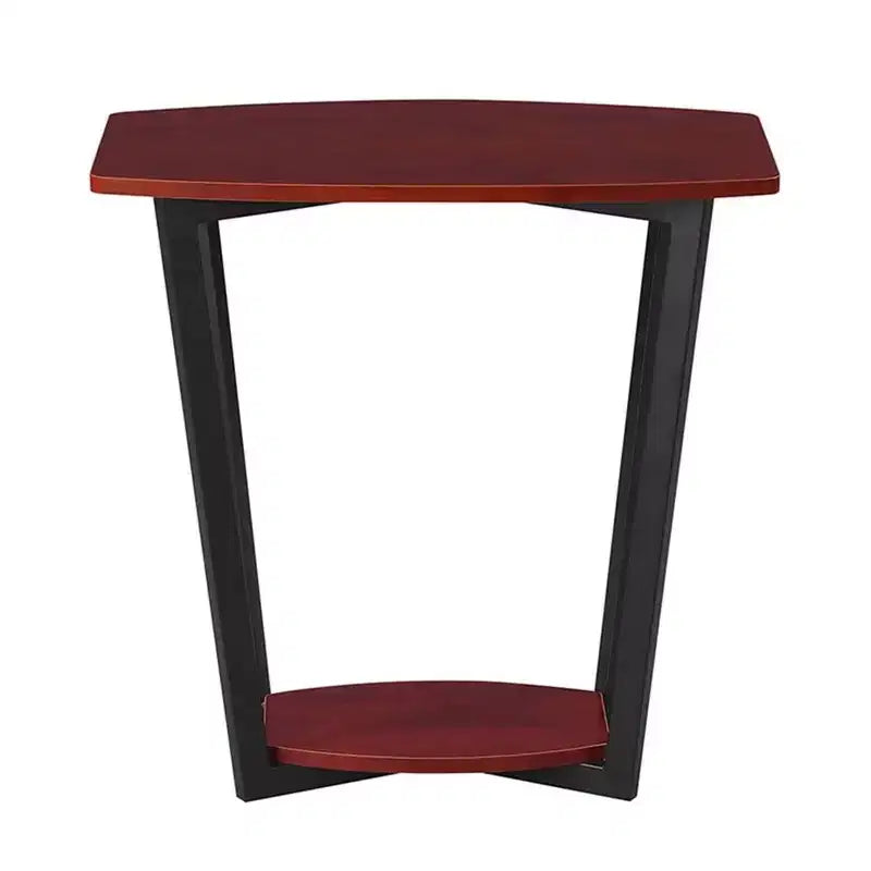 Table d'appoint rectangulaire industrielle en métal avec étagère inférieure - Grise