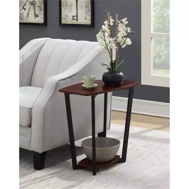 Table d'appoint rectangulaire industrielle en métal avec étagère inférieure - Grise