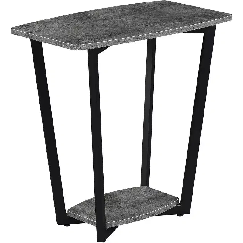 Table d'appoint rectangulaire industrielle en métal avec étagère inférieure - Grise