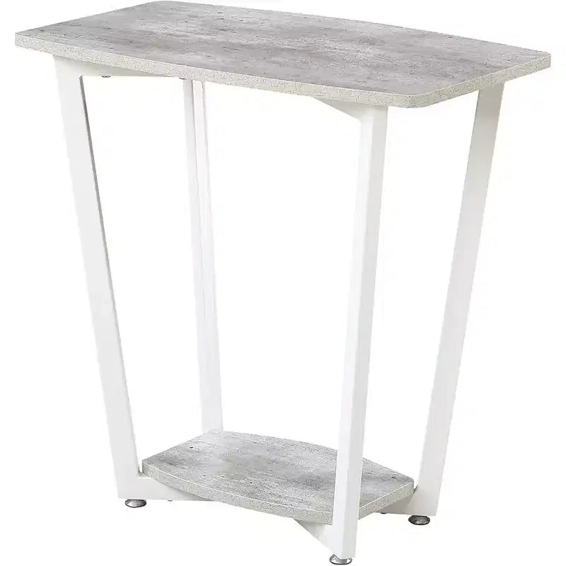 Table d'appoint rectangulaire industrielle en métal avec étagère inférieure - Grise