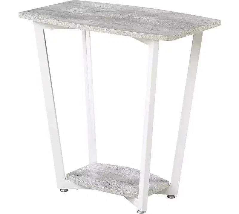 Table d'appoint rectangulaire industrielle en métal avec étagère inférieure - Grise