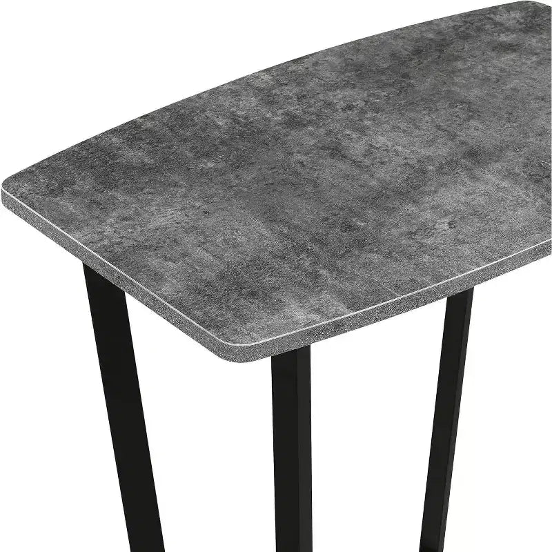 Table d'appoint rectangulaire industrielle en métal avec étagère inférieure - Grise