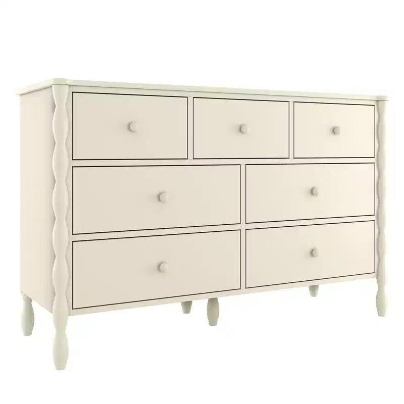 Commode à 7 tiroirs et fuseaux - Pin massif, Chambre d'enfant