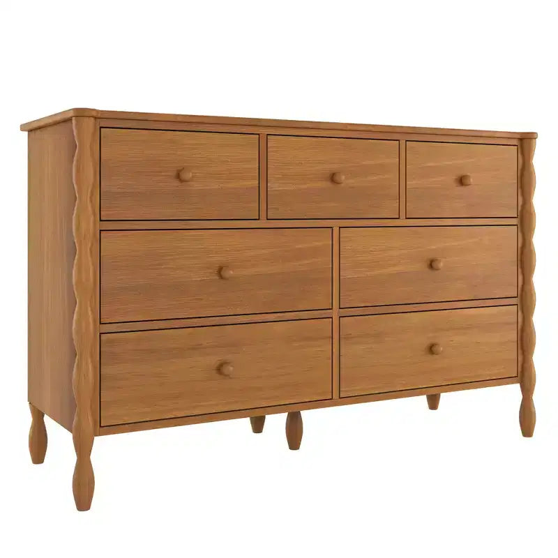 Commode à 7 tiroirs et fuseaux - Pin massif, Chambre d'enfant