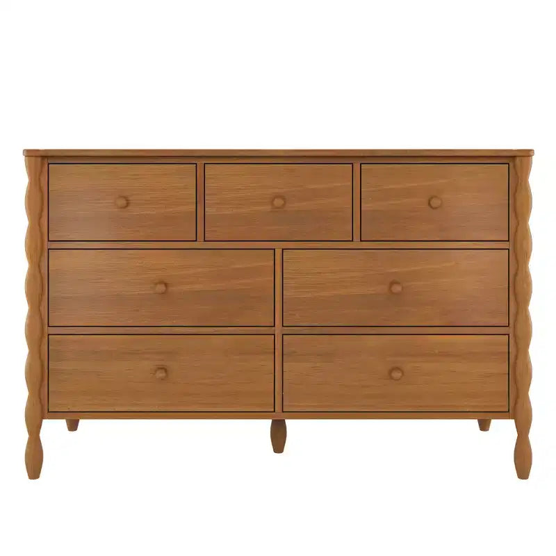 Commode à 7 tiroirs et fuseaux - Pin massif, Chambre d'enfant